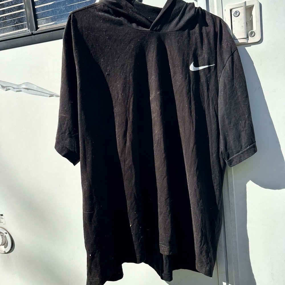 Nike Men's Black Hooded T-Shirt